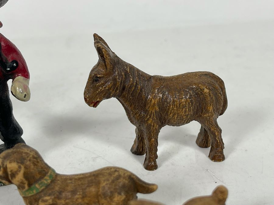 JUST ADDED - Collection Of Various Miniature Vintage Figurines: Metal, Carved Stone, Wood, Porcelain [Photo 16]