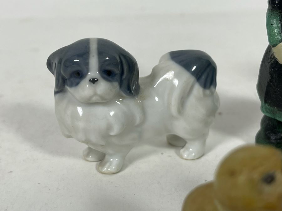 JUST ADDED - Collection Of Various Miniature Vintage Figurines: Metal, Carved Stone, Wood, Porcelain [Photo 12]