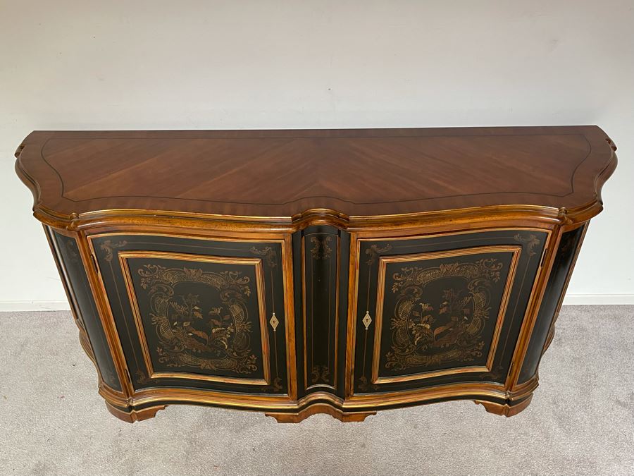 JUST ADDED - Stunning Drexel Heritage Sideboard Buffet Cabinet 76W X 22D X 35H (Don’t Have Key But Doors Open) [Photo 9]