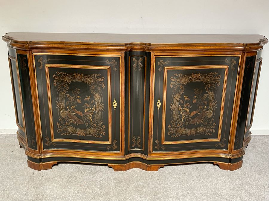 JUST ADDED - Stunning Drexel Heritage Sideboard Buffet Cabinet 76W X 22D X 35H (Don’t Have Key But Doors Open) [Photo 2]