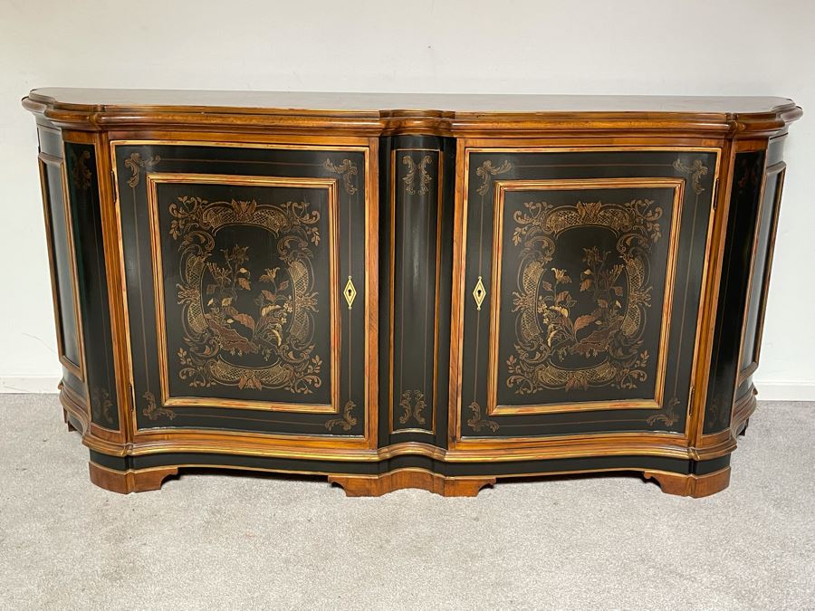 JUST ADDED - Stunning Drexel Heritage Sideboard Buffet Cabinet 76W X 22D X 35H (Don’t Have Key But Doors Open) [Photo 4]