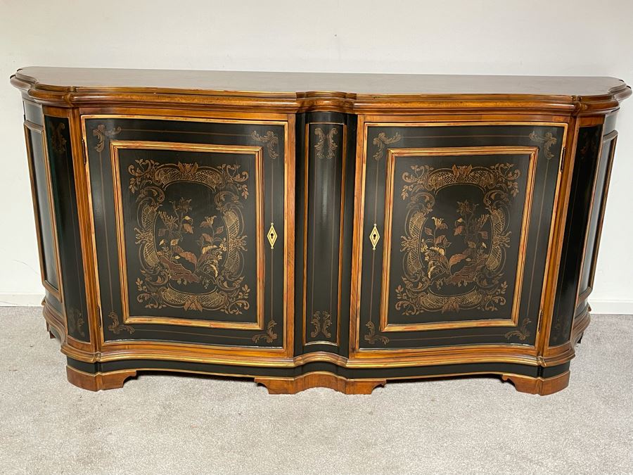 JUST ADDED - Stunning Drexel Heritage Sideboard Buffet Cabinet 76W X 22D X 35H (Don’t Have Key But Doors Open) [Photo 3]