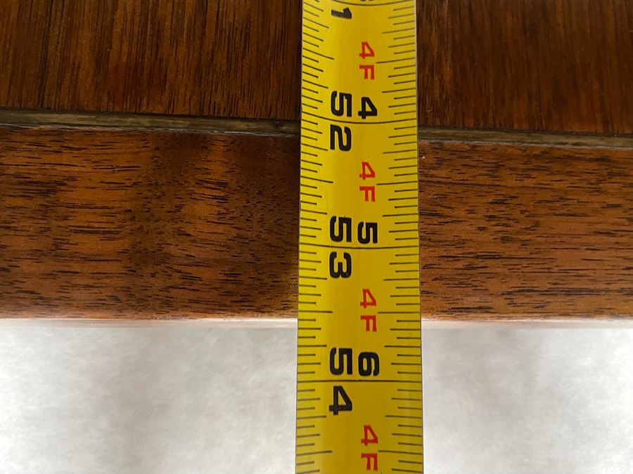 JUST ADDED - Vintage Teak With Brass Inlay Coffee Table 53.5W X 26D X 16H [Photo 7]