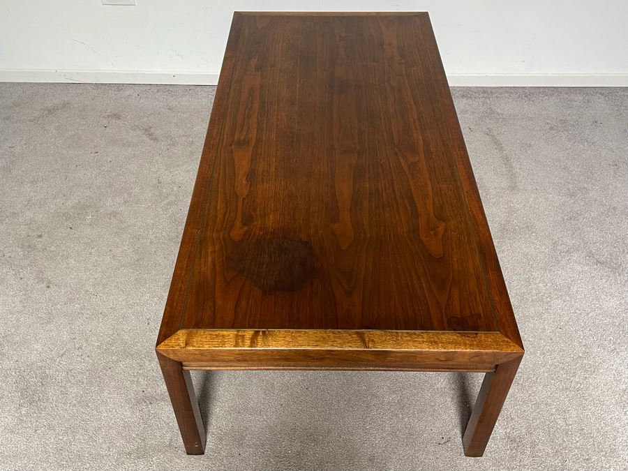 JUST ADDED - Vintage Teak With Brass Inlay Coffee Table 53.5W X 26D X 16H [Photo 5]