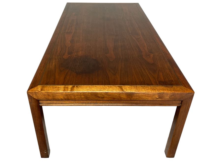 JUST ADDED - Vintage Teak With Brass Inlay Coffee Table 53.5W X 26D X 16H [Photo 1]