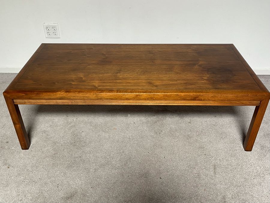 JUST ADDED - Vintage Teak With Brass Inlay Coffee Table 53.5W X 26D X 16H [Photo 2]
