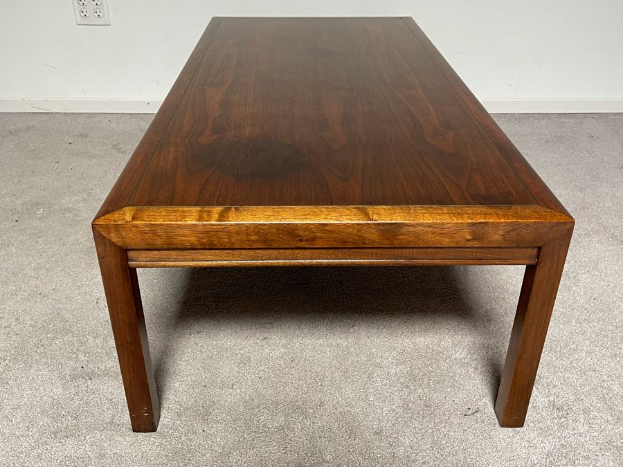 JUST ADDED - Vintage Teak With Brass Inlay Coffee Table 53.5W X 26D X 16H [Photo 3]