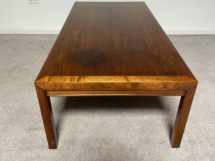 JUST ADDED - Vintage Teak With Brass Inlay Coffee Table 53.5W X 26D X 16H [Photo 4]
