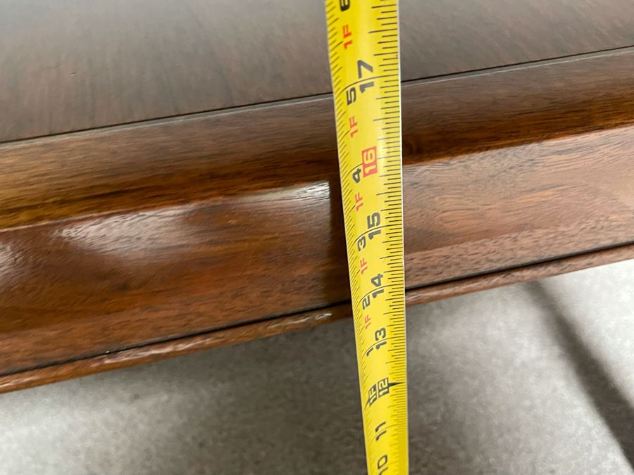 JUST ADDED - Vintage Teak With Brass Inlay Coffee Table 53.5W X 26D X 16H [Photo 8]