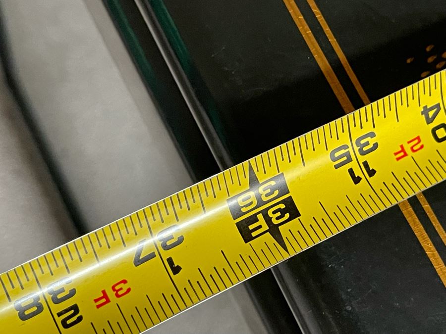 JUST ADDED - Chinese Black Display Cabinet With Overhead Lighting (See Photos For Ding On Side) 36W X 16D X 29H) [Photo 17]