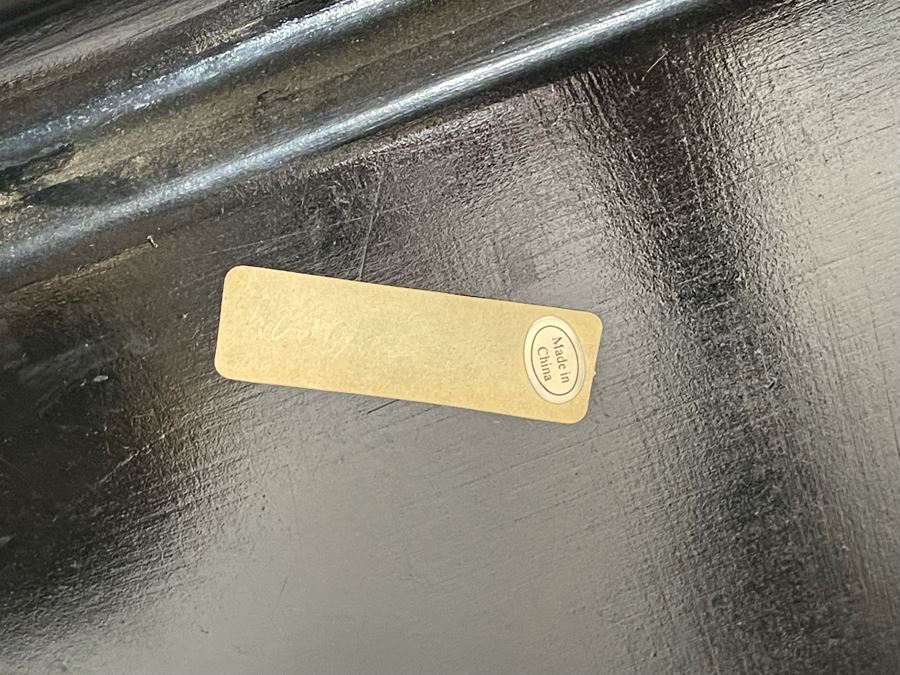 JUST ADDED - Chinese Black Display Cabinet With Overhead Lighting (See Photos For Ding On Side) 36W X 16D X 29H) [Photo 16]