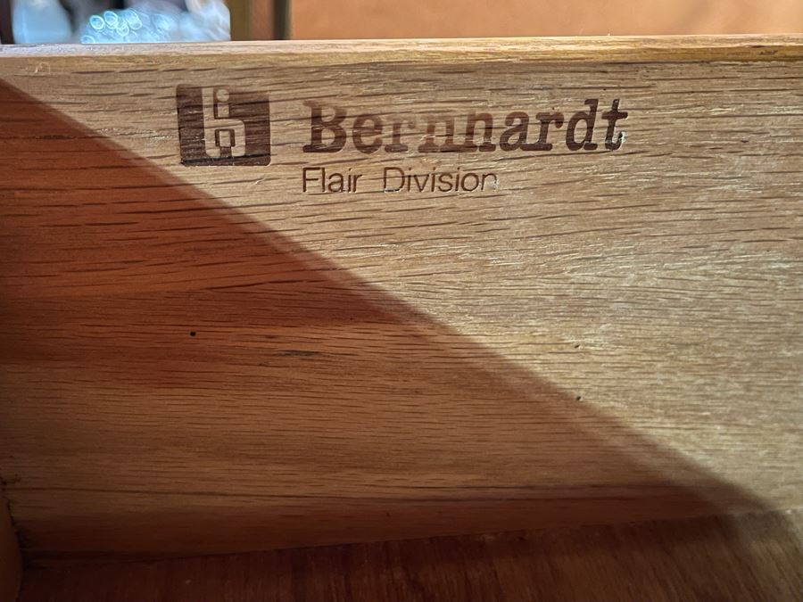 JUST ADDED - Bernhardt Flair Division Credenza With Hutch China Cabinet 68W X 19.5D X 84H *Lighting Varied Shooting Hutch / Cabinet* (La Jolla Estate) [Photo 4]