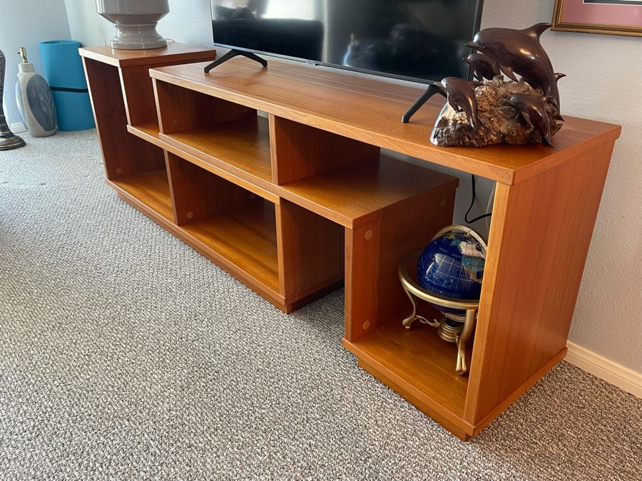 Vintage Danish Modern Style Teak Two-Piece Adjustable Low Bookcase Etagere By Sun Cabinet Co Each Piece Is 59W X 18D X 28.5H [Photo 5]