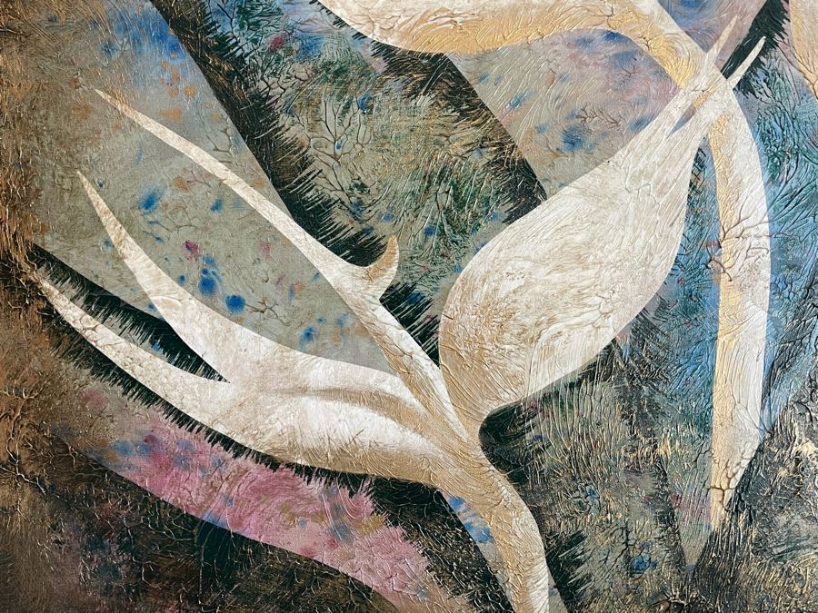 Original Framed Painting On Canvas Signed Lee Reynolds 50 X 40 [Photo 7]