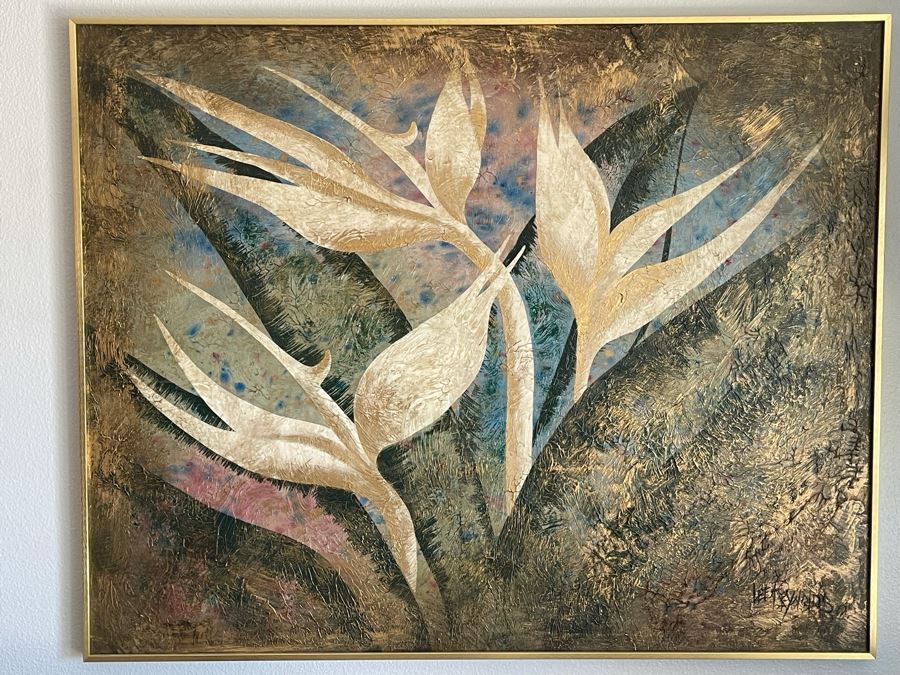 Original Framed Painting On Canvas Signed Lee Reynolds 50 X 40 [Photo 2]