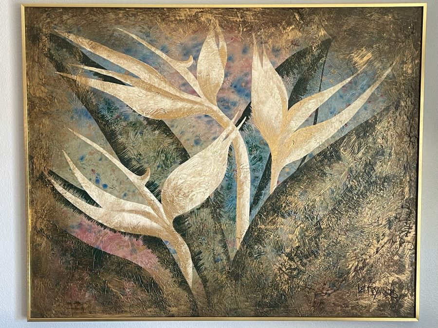 Original Framed Painting On Canvas Signed Lee Reynolds 50 X 40 [Photo 4]