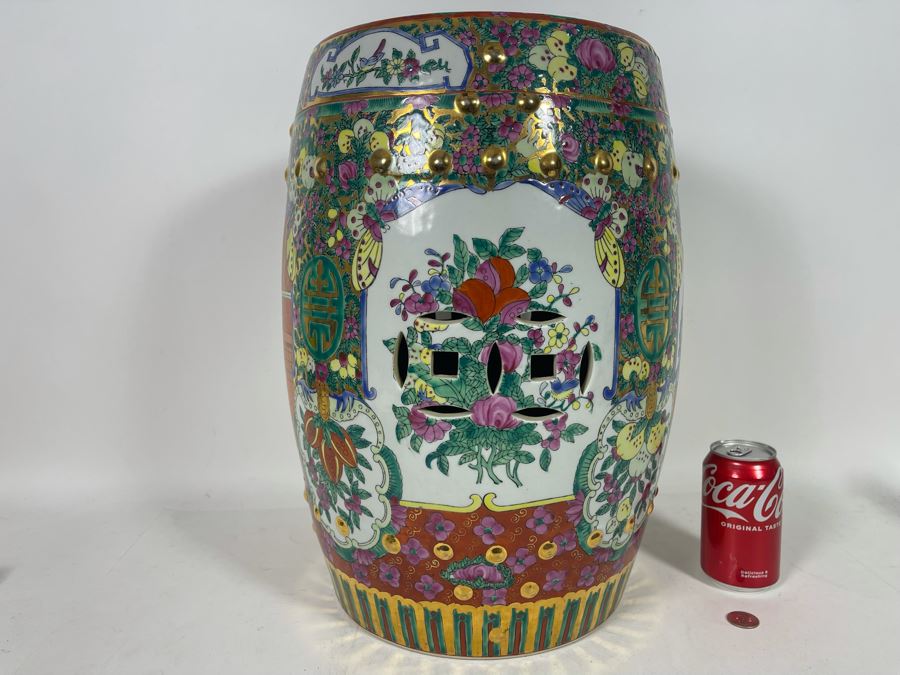 Chinese Hand Painted Garden Stool 14W X 18H [Photo 8]