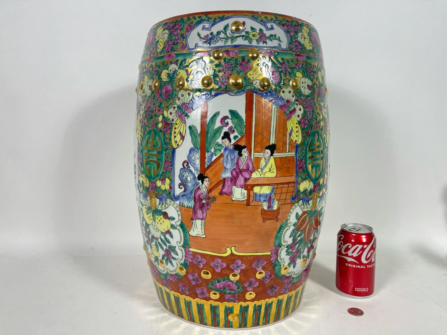Chinese Hand Painted Garden Stool 14W X 18H [Photo 4]