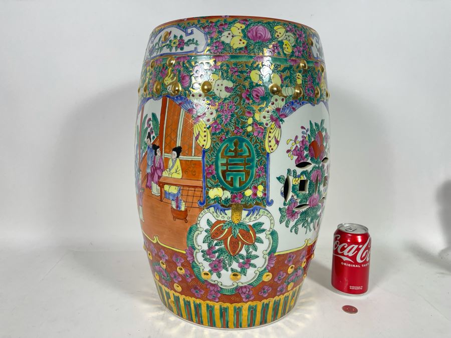 Chinese Hand Painted Garden Stool 14W X 18H [Photo 3]