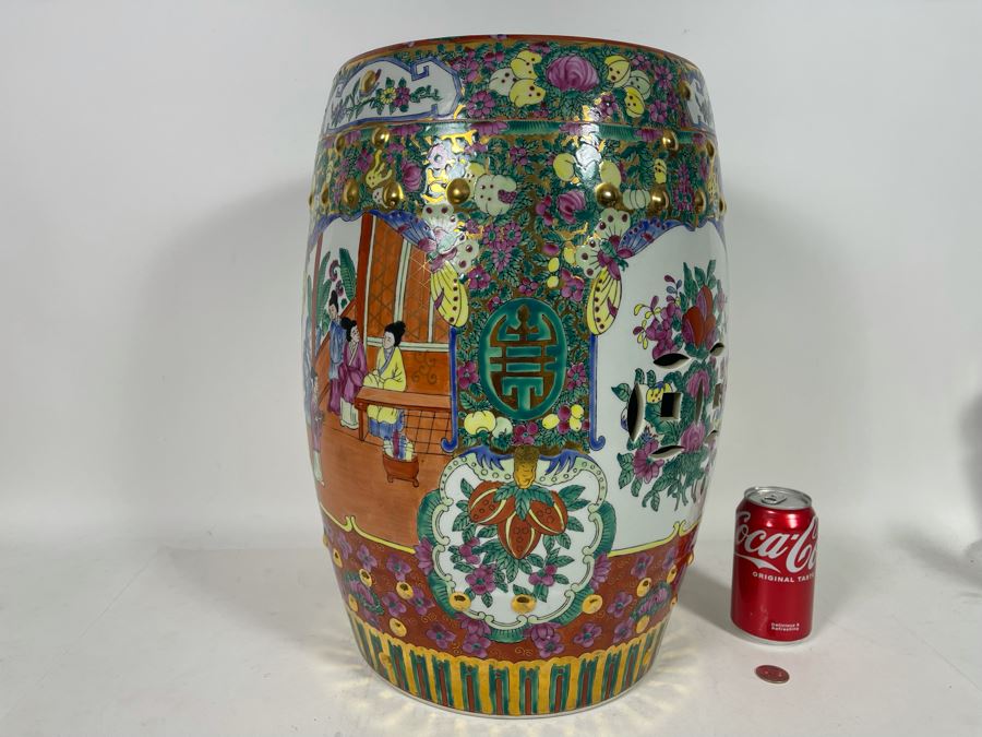 Chinese Hand Painted Garden Stool 14W X 18H [Photo 2]