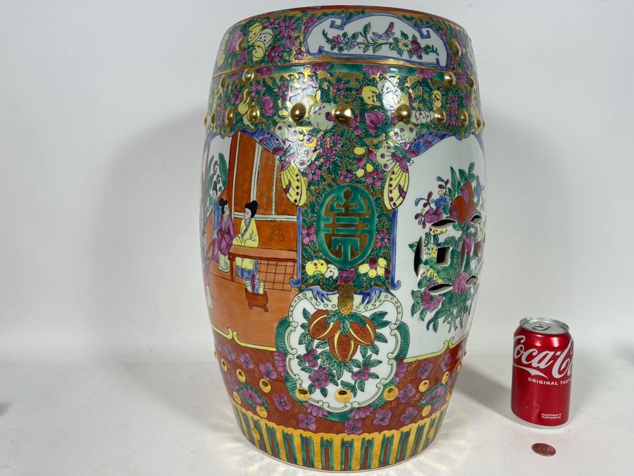 Chinese Hand Painted Garden Stool 14W X 18H [Photo 9]