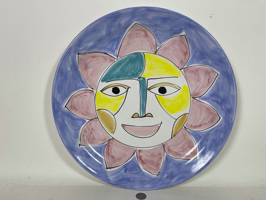 Large Italian Hand Painted Charger Plate Wall Decor 17R [Photo 4]