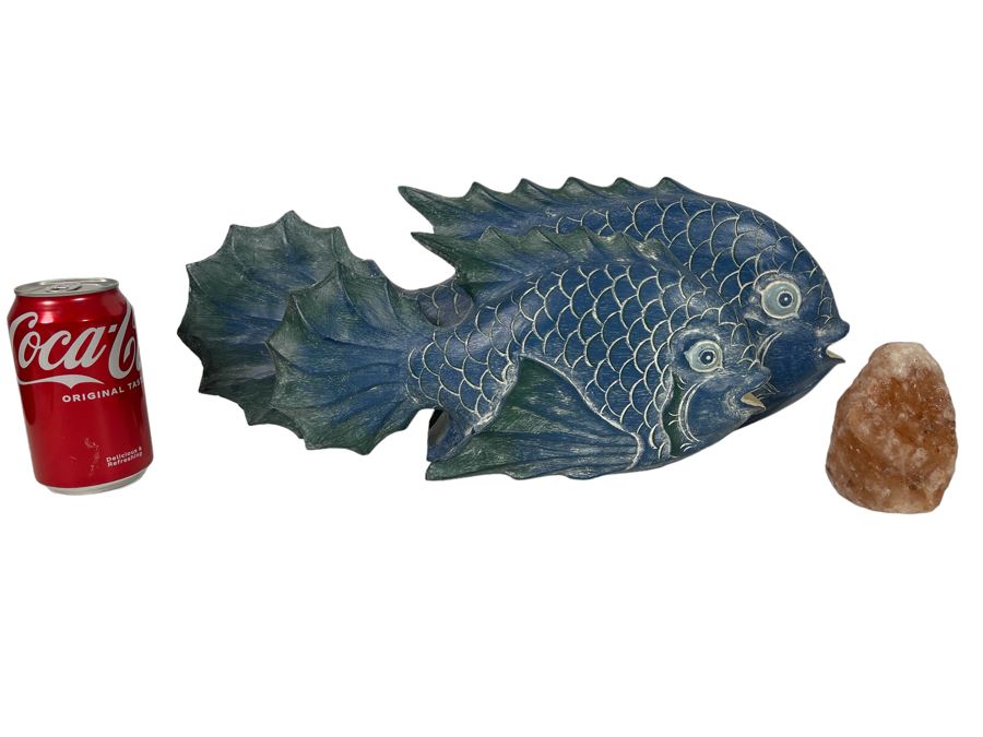 Decorative Fish Sculpture And Himalayan Salt Rock