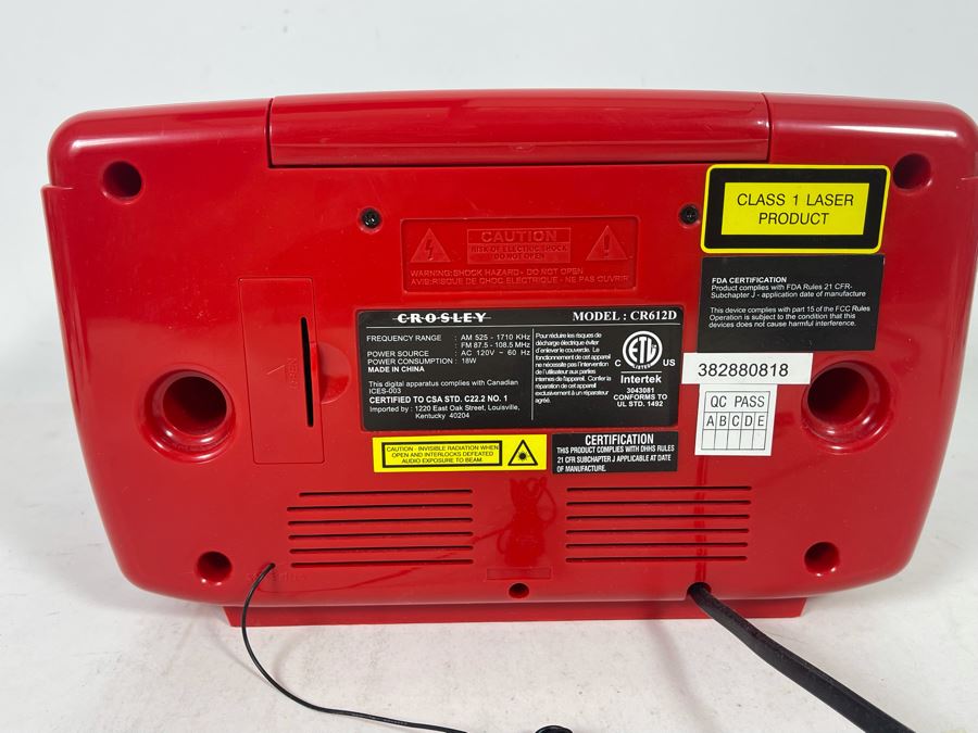 Crosley Portable Radio CD Player Model CR612D [Photo 5]