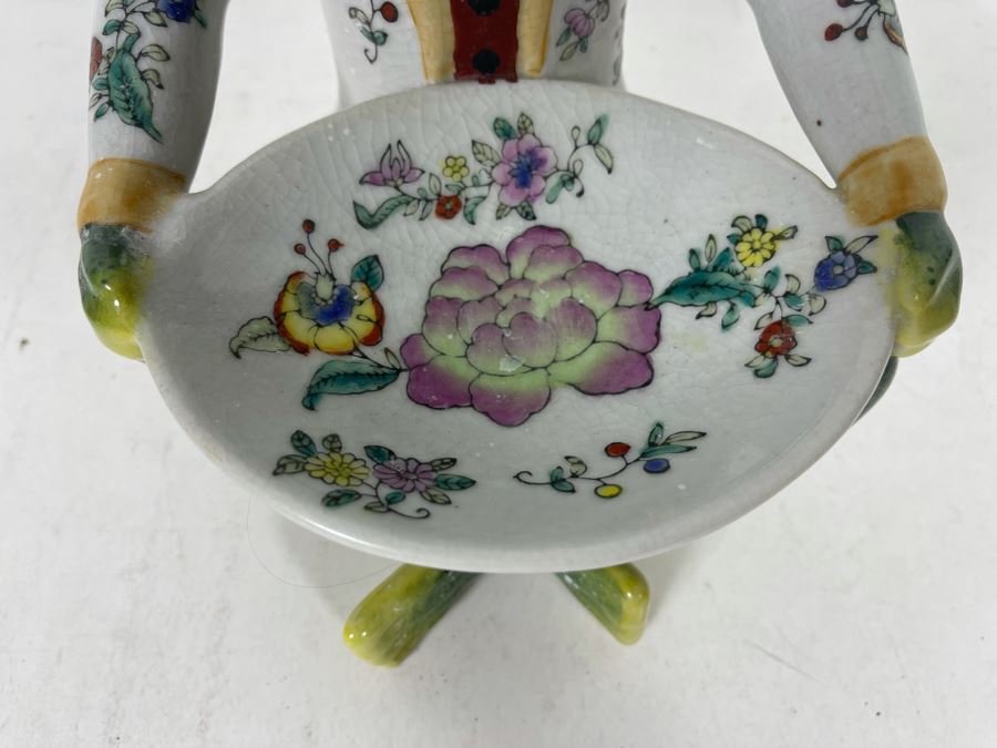 Decorative Chinese Porcelain Figural Frog Soap Dish 8.5H [Photo 7]