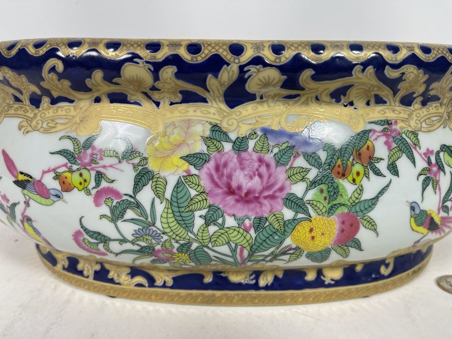 Large Decorative Chinese Bowl With Handles 17.5W X 10D X 6H [Photo 6]