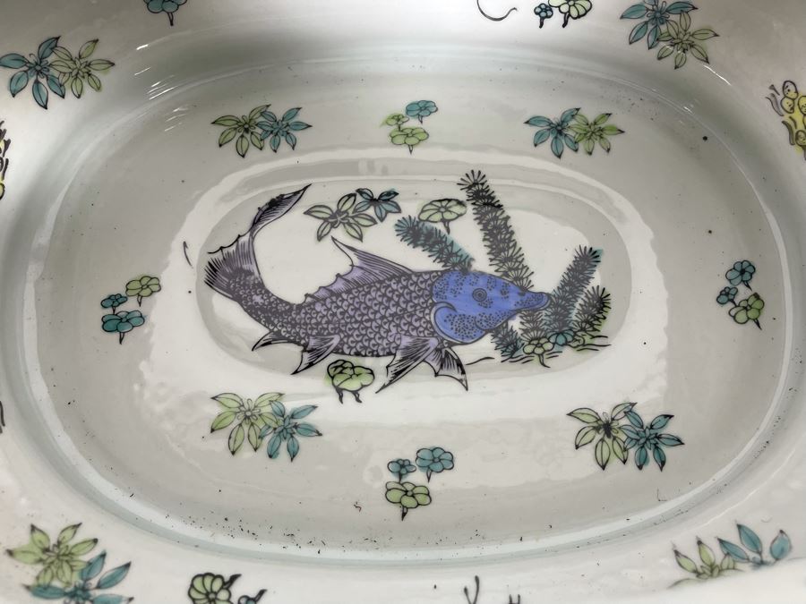 Large Decorative Chinese Bowl With Handles 17.5W X 10D X 6H [Photo 5]