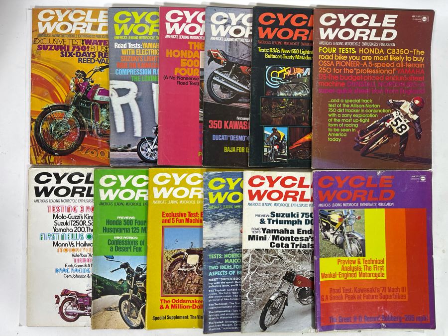 Vintage 1971 Cycle World Motorcycle Magazines - See Photos [Photo 1]
