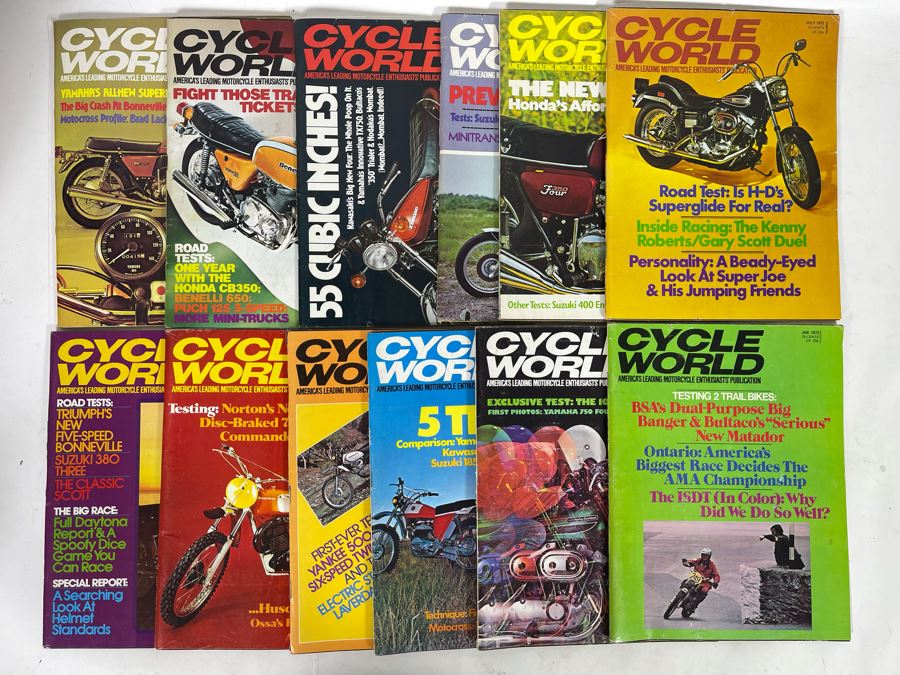 Vintage 1972 Cycle World Motorcycle Magazines - See Photos [Photo 1]