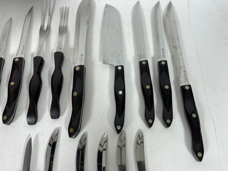 Lifetime Warranty The Forever Guarantee Cutco Kitchen Knives Set With Pair Of Cutco Wooden Storage Blocks - See Photos [Photo 12]