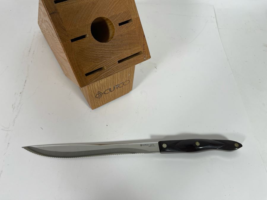 Lifetime Warranty The Forever Guarantee Cutco Kitchen Knives Set With Pair Of Cutco Wooden Storage Blocks - See Photos [Photo 16]