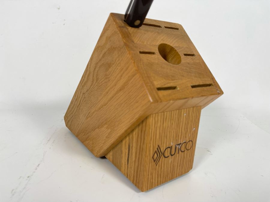 Lifetime Warranty The Forever Guarantee Cutco Kitchen Knives Set With Pair Of Cutco Wooden Storage Blocks - See Photos [Photo 14]