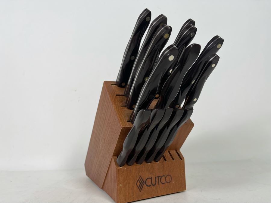 Lifetime Warranty The Forever Guarantee Cutco Kitchen Knives Set With Pair Of Cutco Wooden Storage Blocks - See Photos [Photo 5]