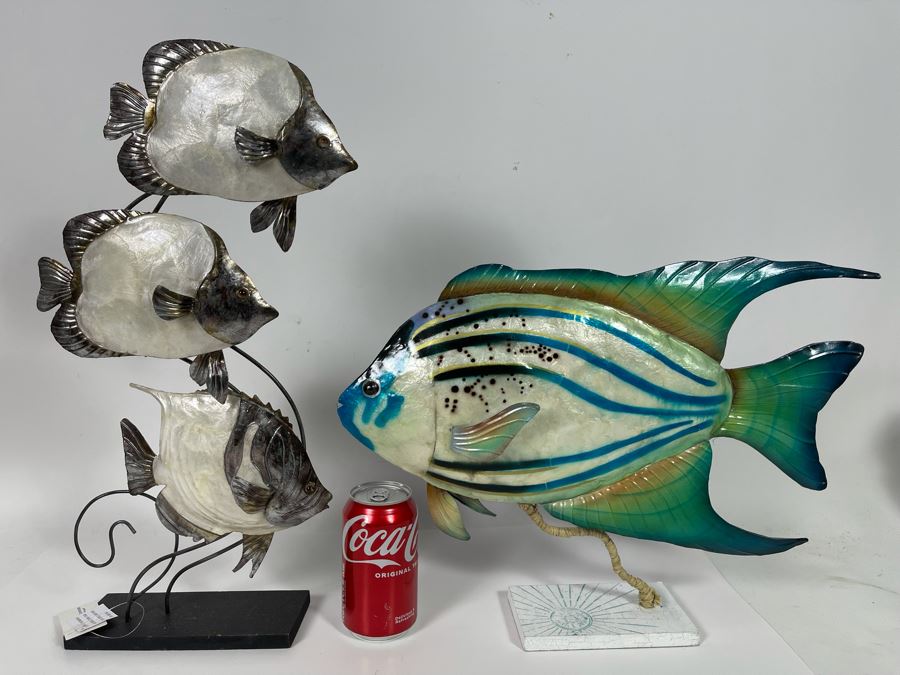 Pair Of Metal Fish Sculptures [Photo 3]