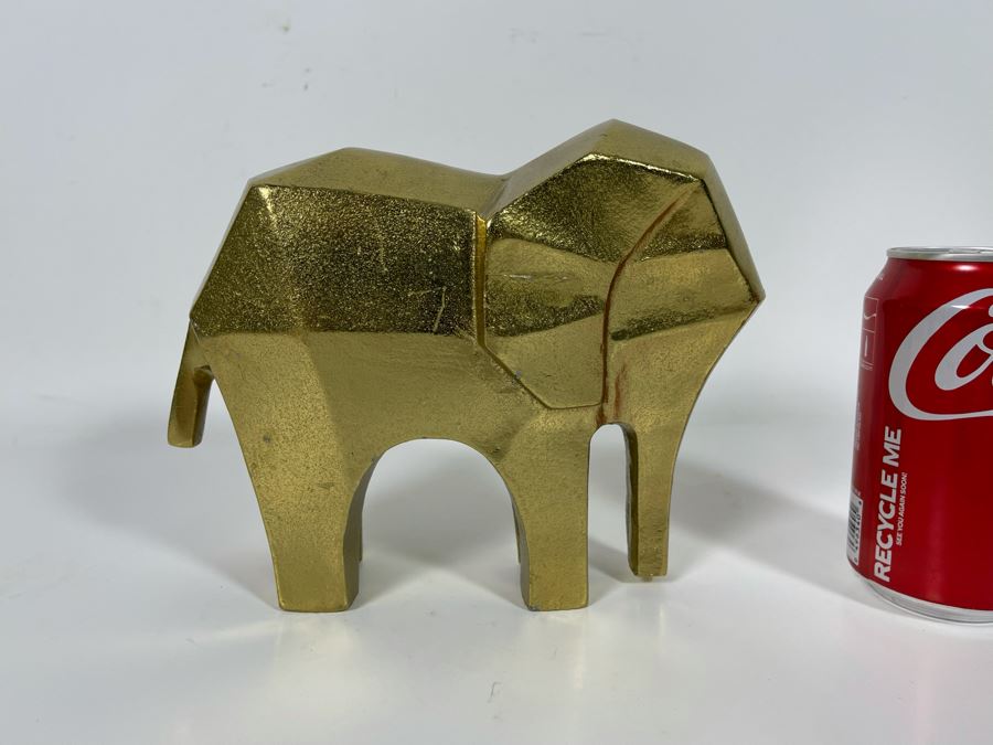 Gold Tone Metal Elephant Sculpture [Photo 3]