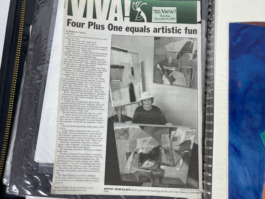 Jean Klafs's Original Artist Portfolio Including Photographs And Slides Of Her Artwork, Pricelists And Newspaper Clippings - See Photos [Photo 8]