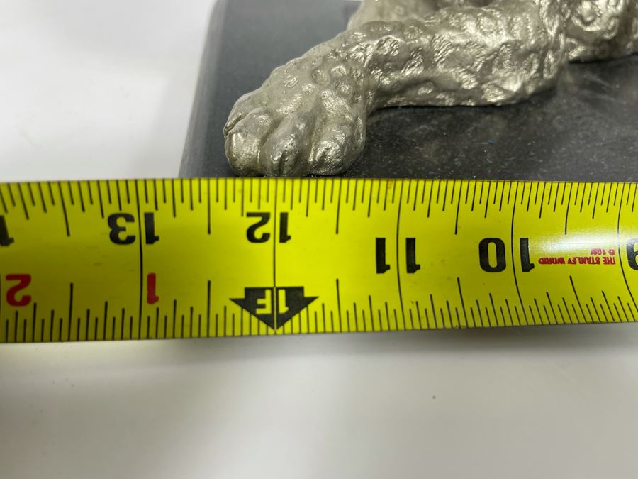 Metal Leopard Sculpture On Marble Base [Photo 9]