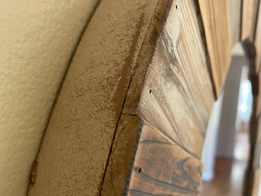 Round Wooden Wall Mirror 28R [Photo 3]