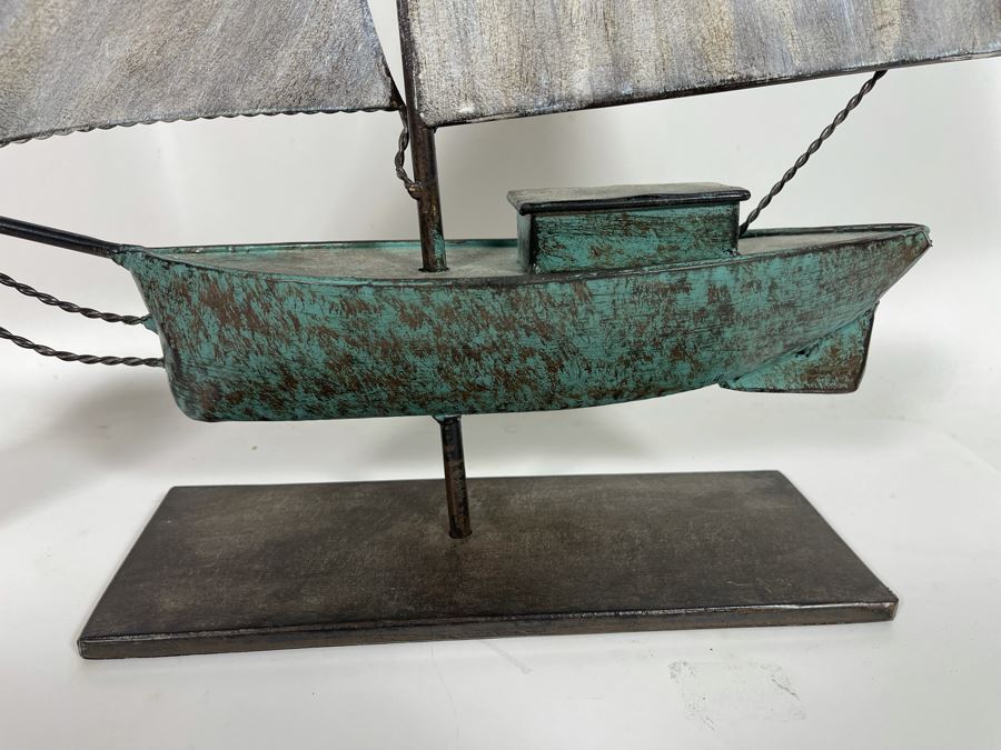 Large Metal Decorative Ship Sculpture [Photo 3]