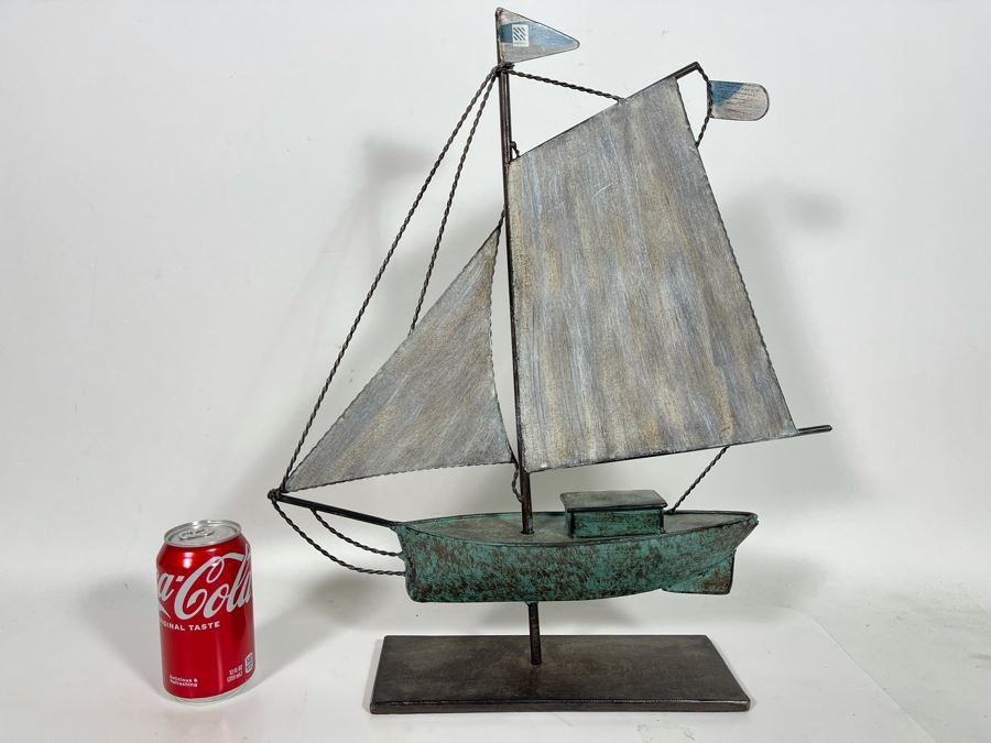 Large Metal Decorative Ship Sculpture [Photo 1]