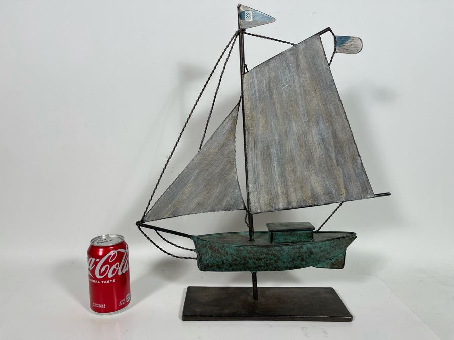 Large Metal Decorative Ship Sculpture [Photo 2]