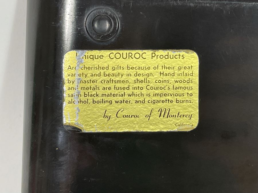 Couroc Inlaid Owl Tray 15.5 X 10.5 [Photo 6]