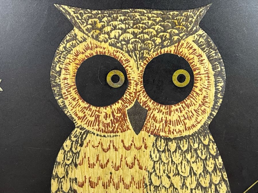 Couroc Inlaid Owl Tray 15.5 X 10.5 [Photo 3]