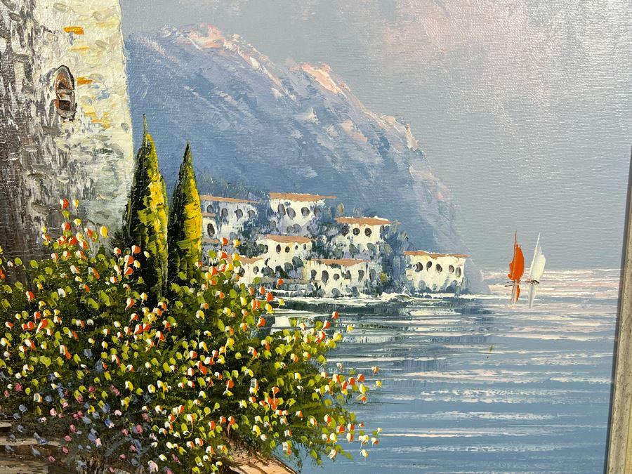 Original Vintage Oil Painting On Canvas 24 X 36 Signed Reynolds Framed [Photo 2]