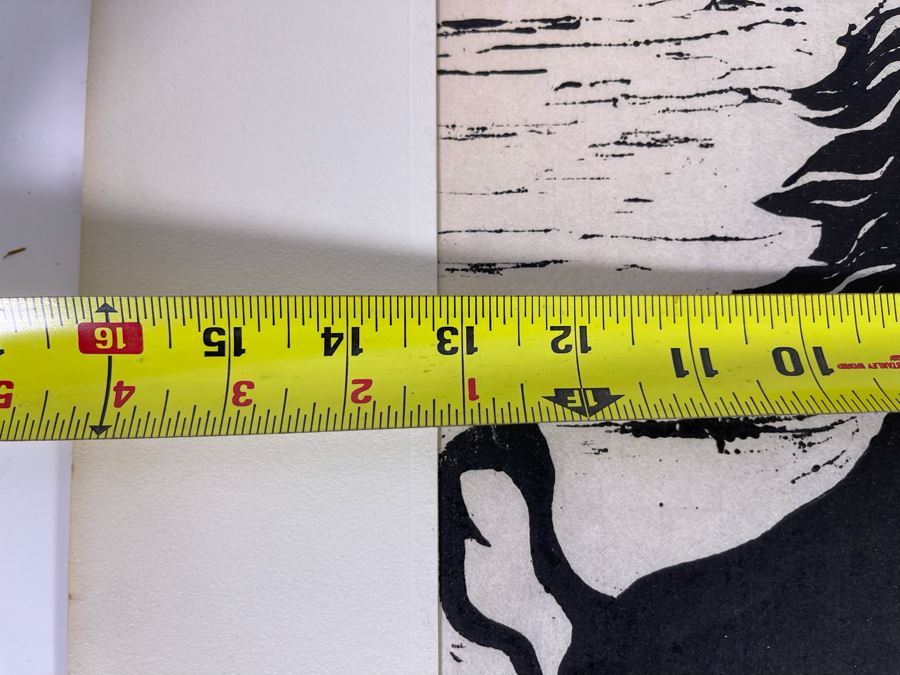 Signed 1962 Wood Engraving Titled 'Wild Horses' By R. Beauguard Limited Edition Framed 13 X 10 [Photo 6]