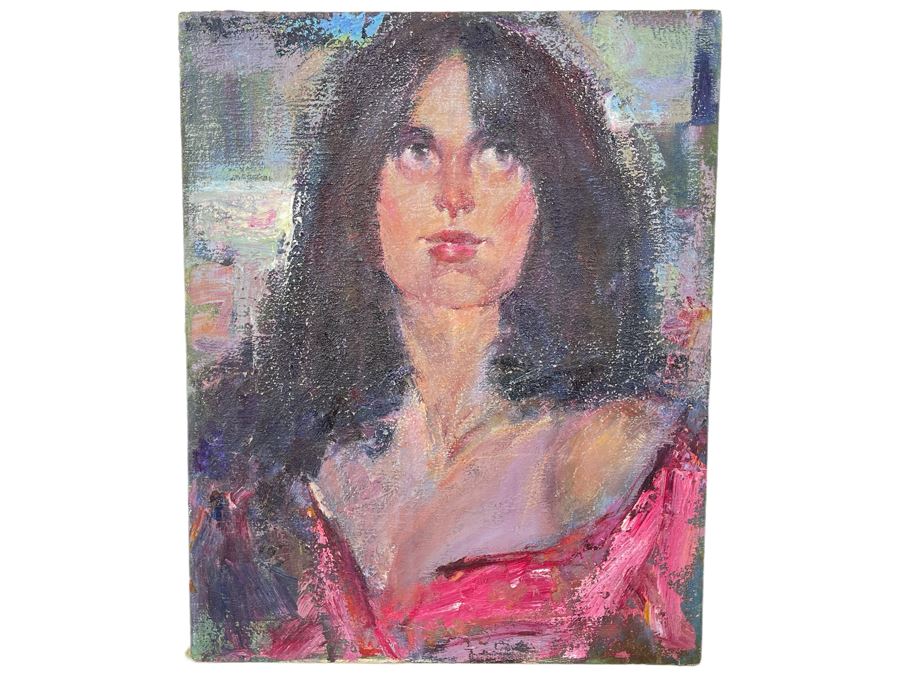 Original Max Turner Face Portrait Painting On Canvas 16 X 20